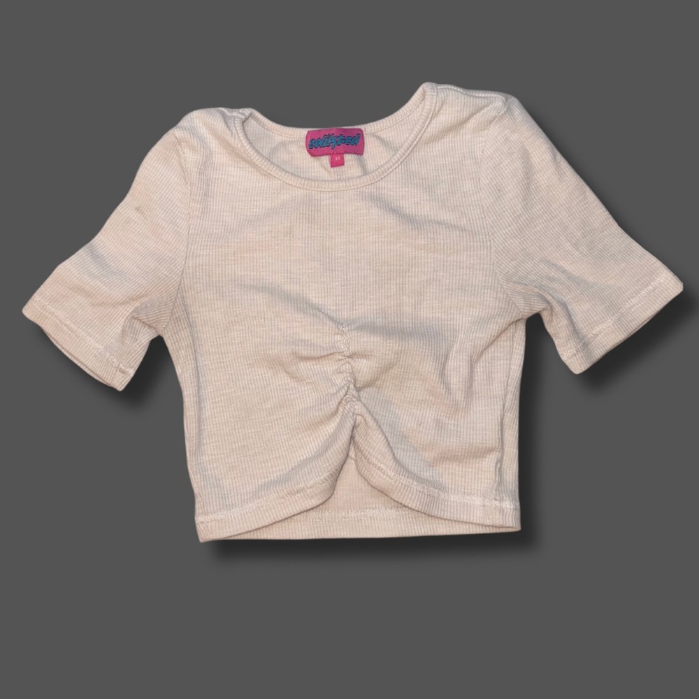 Edikted Cream Twist Front Crop Top